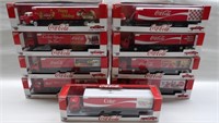 (9) 1:64 Coca-Cola Diecast Model Trucks