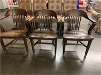 3 WC BRASS  VINTAGE OFFICE OUTFITTERS CHAIRS