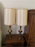 PAIR OF METAL LAMPS