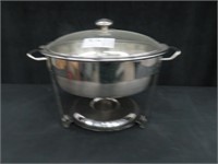 S/S ROUND CHAFFING DISH W GLASS LID & S/S STAND