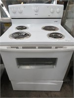 AMANA WHITE ELEC 4 BURNER STOVE W OVEN