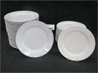 41 WHITE DINNER PLATES APPROX. 9 1/2" & 10 1/2" DM