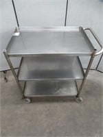S/S 3 TIER BUSSING CART ON WHEELS