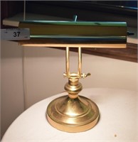 Vintage Brass Desk Lamp - Works