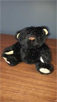 NEW BLACK SPARKLY TEDDY BEAR 7" SITTING