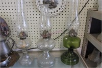 3 Vintage Oil Lamps