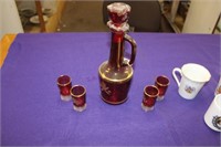 Decanter And Glasses Lot Plus