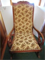 Vintage Cherry Wood Rocking Chair-Good Condition