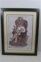 Framed/Matted Signed Print "Cat Lady" 46/1000