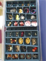 Costume Jewelry-Earrings w/2 Plastic Jewelry Cases
