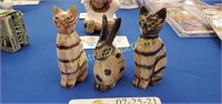 THREE ANIMAL FIGURINES HANDCARVED FROM ATLERS