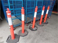 8 Hi-Vis Bollards with Bases & 6 Witches Hats