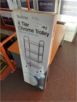 Faulkner Chrome Plated 4 Tiered Trolley (New)