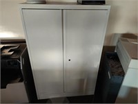 2 White 2 Door 1.5m Stationery Cabinets