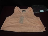 10 Sheer Peach Cotton Stretch Cropped Sports T-Shi