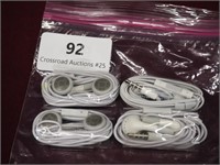 Bag of 4 Metal Earbuds New