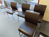 6 Brown Upholstered Visitors Chairs