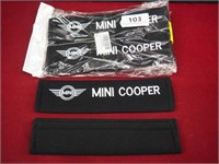 Two 2-Pack Mini Cooper Logo Seat Belt Covers