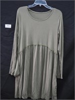 Women's Green Boho Style Dress with Long Sleaves