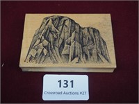 One Large Mountain Arts and Crafts Stamp 5"X3"