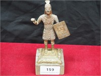Small Bronze Indian Warrior Statue 7"