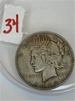 1922 U.S. Peace Silver $1 Dollar Coin