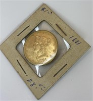 $10 1881 Gold Coin