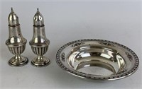 Sterling Shakers &  Bowl