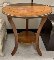 Round Accent Table with Lower Shelf