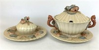 Fitz & Floyd Tureen with Underplate, Platter &