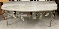 Wrought Iron Console Table with Marble Top