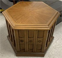 Drexel Hexagonal Side Table with Cabinet &