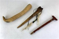 Bone Primitive Tools & Ceramic Pipe