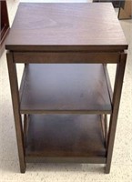 Farmhouse Style Side Table with 2 Shelves
