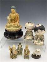 Japanese Netsuke Figurines, Buddha, Figurines