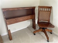 Twin Bookcase Headboard, Wood Desk Chair