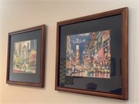 (2) City Scape Framed Pictures