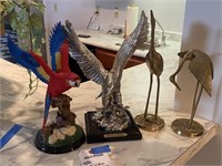 Figurines, Parrot, Eagle, Brass Storks