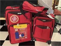 Red Nylon Luggage Set