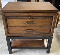 (L) Wood Bedside Table With Storage. 32 x 28” x
