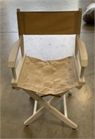 (L) Wood Directors Chair With Pink Fabric