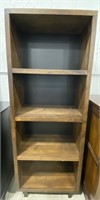 (L) Wood Bookshelf. 65” x 24” x 12-1/2”