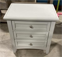 (L) 3 Drawer Wood Nightstand Table