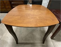 (L) Expandable Wood Kitchen Table. 49” x 36” x