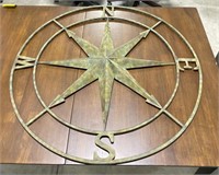 (L) Metal Compass Wall Decoration. 36” x 36”