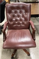 (L) Nailhead Rolling Leather Desk Chair