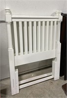 (L) White Wood Bed Frame Set. 59” x 42”