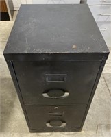 (H) 2 Door Metal Filing Cabinet. 28” x 18” x 15”