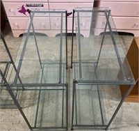 (H) 2 Shelved Glass Tables. 34” x 30” x 12”