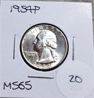 1954P Washington Quarter MS65